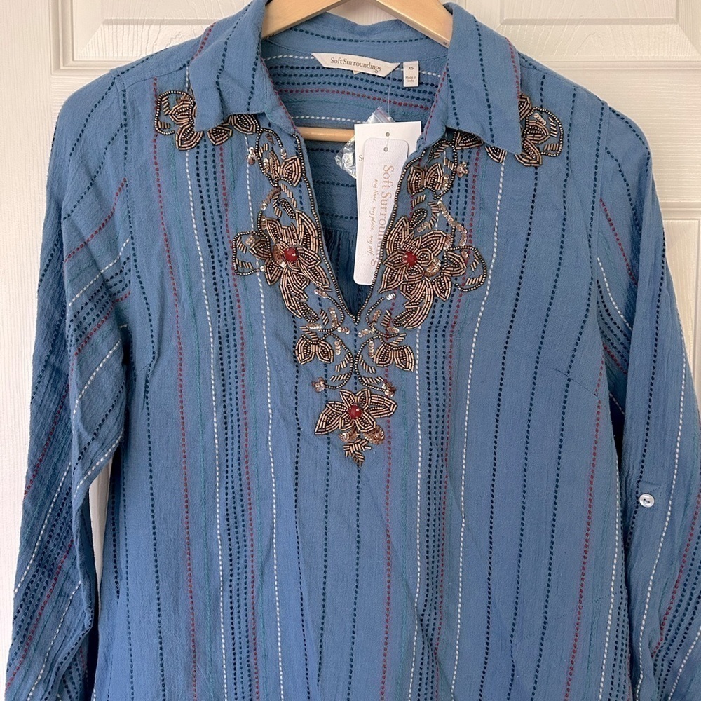 SOFT Surroundings Beaded Top - Picture 4 of 8